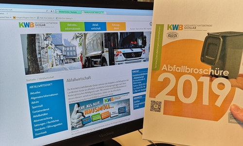 Neben den Informationen aus dem Printprodukt, der traditionellen Abfallbroschüre der KWB Goslar, können die Abfuhrtermine nun für sämtliche Abfallarten auch online abgerufen werden. Foto: Landkreis Goslar