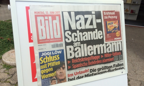 Am Freitag sorgte eine Gruppe Neo-Nazis auf Mallorca für Unruhen. Auch ein Wolfenbütteler soll dabei gewesen sen. Die "Bild" hatte die Vorfälle am Montag auf der Titelseite. Foto: Werner Heise