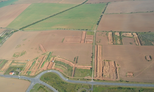 Luftbild der Grabungsfläche bei Bielen und Windehausen. Foto: Niedersächsische Landesmuseen Braunschweig