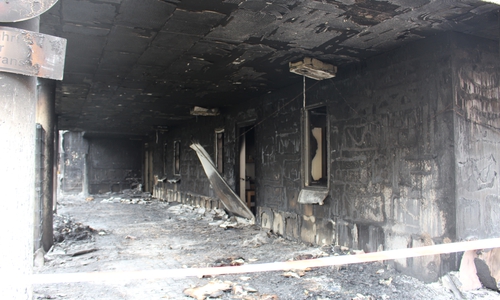 Der Schaden am Ärztehaus war beträchtlich. Foto: Archiv/Nick Wenkel