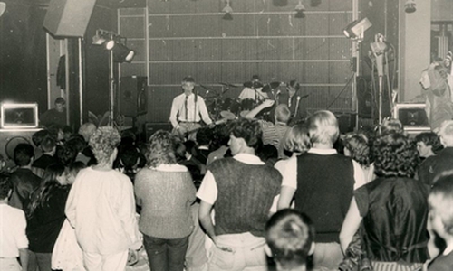 Konzert der "Standarts" 1984 im heutigen Romansaal der Stadtbibliothek. Foto: Michael Spautz