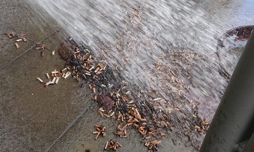 Mit rund 100 Litern Wasser wurde nachgelöscht. Fotos: Feuerwehr