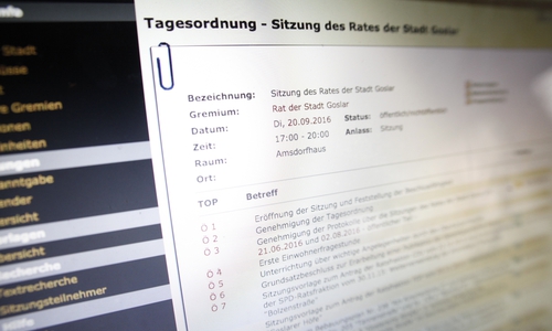 41 Punkte stehen auf der Tagesordnung für die letzte Sitzung des alten Rates am kommenden Dienstag. Foto: Alec Pein