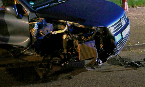 Der Vorderreifen wurde beim Aufbrall abgerissen. Foto: R. Karliczek