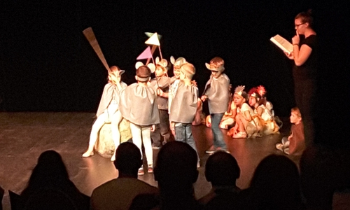 Bei der zehnten Theaterwerkstatt im Sharoun-Theater Wolfsburg war auch die Kindertagesstätte Flechtorf wieder mit einem Theaterstück vertreten. Foto: Gemeinde Lehre