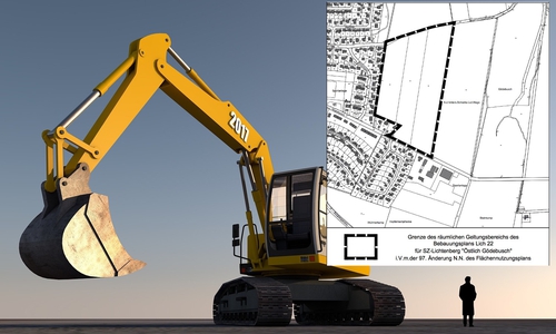 In Lichtenberg soll ein knapp zehn Hektar großes Wohnbaugebiet entstehen. Symbolfoto: pixabay, Grafik: Stadt Salzgitter