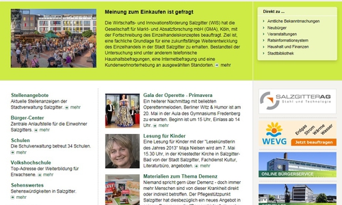 Die Internetseite der Stadt Foto: Stadt Salzgitter