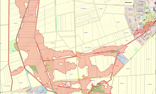 Ausschnitt des Plans über die Festlegung des Überschwemmungsgebietes der Wabe im Landkreis Wolfenbüttel. Foto: Landkreis Wolfenbüttel