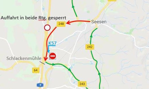 So wird der Verkehr ab Montag nach Seesen und zur A7 umgeleitet. Grafik: Stadtverwaltung Seesen