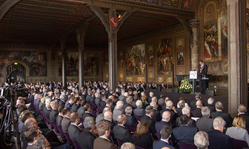 Grußwort des Oberbürgermeisters zum 54. Deutschen Verkehrsgerichtstages in der Kaiserpfalz. Foto: Alec Pein