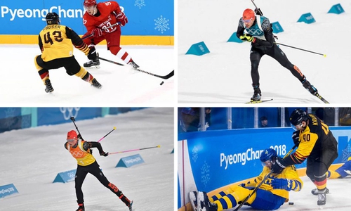Gerrit Fauser, Arnd Peiffer, Franziska Hildebrand und Björn Krupp waren in PyeongChang dabei (von li. oben nach re. unten). Fotos: imago