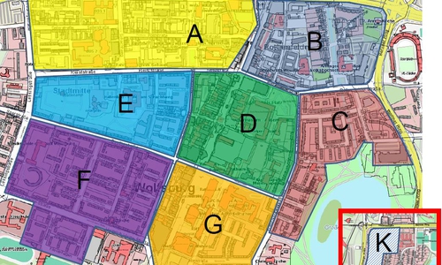 So sieht die neue Einteilung der Zonen künftig das Bewohnerparken vor. Foto: Stadt Wolfsburg