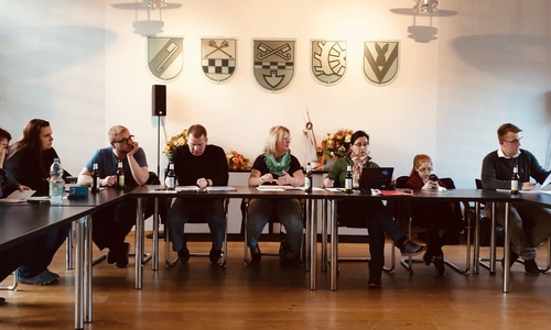  Der Vorstand während der Jahreshauptversammlung im Rathaus Grasleben. Foto: Förderverein Freizeitbad Grasleben