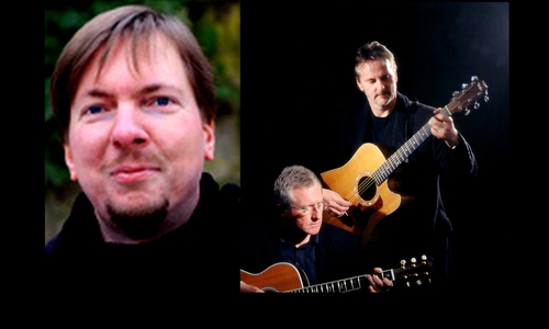 Musik und Gedichte im Café Claire.  Hier: Volker Wendt und das Duo Saitenwind. Foto: Privat