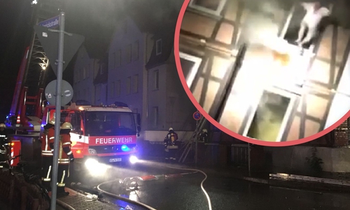 Ein Szenario, das sich wohl niemand wünscht: hinter einem die Flammen in der eigenen Wohnung, davor ein Sprung in die Tiefe. Foto: Aktuell24(KR)