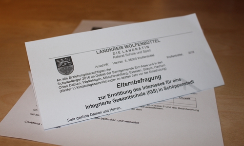 Entwurf, Elternbefragung IGS Schöppenstedt, Foto: Jan Borner