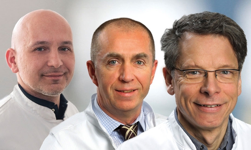 Panagiotis Bouklas: Dr. med. Panagiotis Bouklas, Chefarzt der Abteilung für Orthopädie, orthopädische Chirurgie und Unfallchirurgie,
Ameis: Prof. Dr. med. Detlev Ameis, Chefarzt der Abteilung für Gastroenterologie, Diederich_Kardio: Dr. med. Klaus-Werner Diederich, Chefarzt der Abteilung für Kardiologie. Fotos: Helios