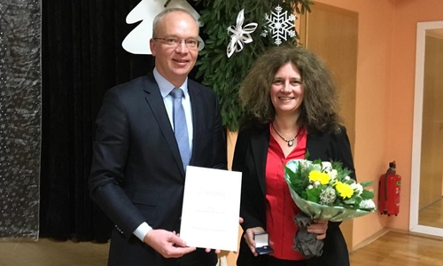 Marc Lohmann (Kreisgeschäftsführer des Kreisverbandes Wolfenbüttel des NSGB) sowie Frau Susanne Fahlbusch. Foto: Samtgemeinde Oderwald