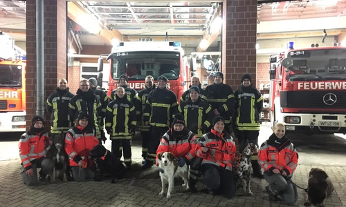 Trainieren für den Ernstfall: Die Rettungshundestaffel zeigte ihr Können. Foto: Feuerwehr Wolfenbüttel