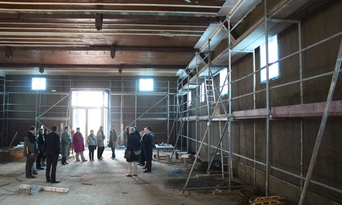 Die Umgestaltung der Jahnturnhalle zum Bürgermuseum ist in vollem Gange. Fotos: Jan Borner