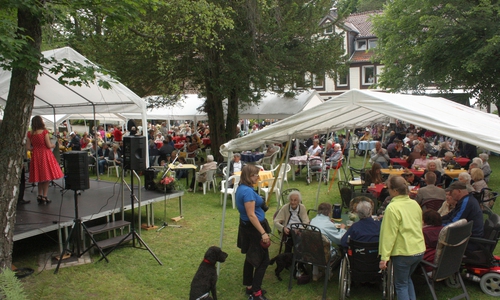 Bewohner, Angehörige und Besucher feierten ein harmonisches Sommerfest. Foto: Theresienhof