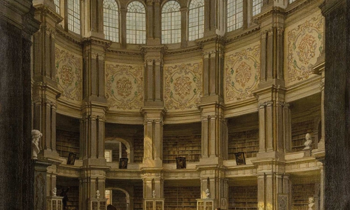 Bild: Ludwig Tacke, Das innere der alten Bibliothek in Wolfenbüttel. Foto: HAB
