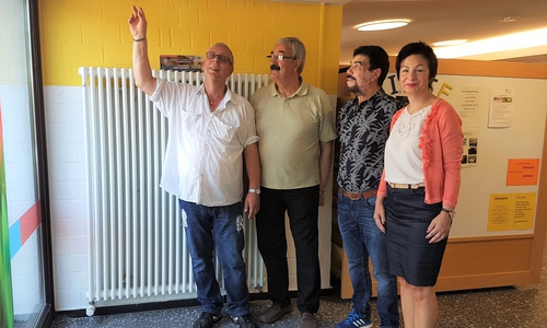 Eddy Abel (Gebäudeverwalter des Mehrgenerationenhaus), Antonio Zanfino, Abdallah Zaibi und Immacolata Glosemeyer (SPD-Ortsratsfraktion Nord). Foto: SPD-Fraktion des Ortsrates der Nordstadt