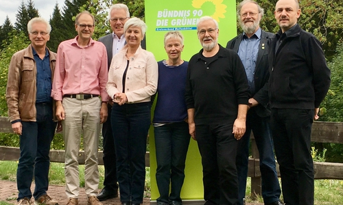 Die Teilnehmer an der Klausurtagung der GRÜNEN-Fraktion in Festenburg (von links): Holger Barkhau, Fritz Rössig, Rüdiger Lehmann, Christiana Steinbrügge, Christiane Wagner-Judith, Hilmar Nagel, Ehrhard Dette, Reinhard Gerndt. Foto: Bündnis 90/Die Grünen