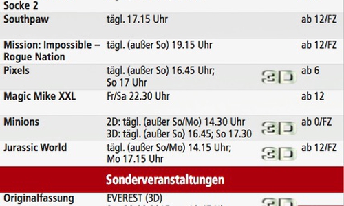 Kinoprogramm vom 17. bis 23. September. Foto: Screenshot