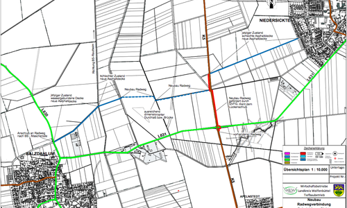 Ein neuer Radweg zwischen Sickte und Salzdahlum soll entstehen. Karte: Landkreis Wolfenbüttel