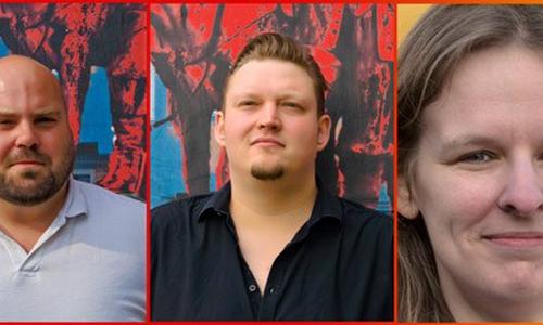 Florian Röpke, André Owczarek und Martina Hattendorf laden zur Bürgersprechstunde in den Roten Pavillon ein. Foto: Ralph-Fischer-Design/Ralf ter Veer 