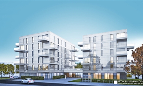 Vorderansicht des Wohnzwillings. Graphik: RTW Architekten GmbH, Hannover