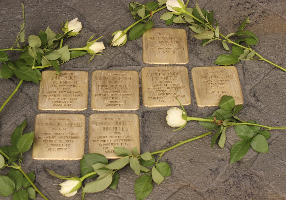 "Stolpersteine" am Kohlmarkt. Mit den im Boden verlegten kleinen Gedenktafeln soll an das Schicksal der Menschen erinnert werden, die in der Zeit des Nationalsozialismus verfolgt, ermordet, deportiert, vertrieben oder in den Suizid getrieben wurden. Foto: Archiv/Anke Donner