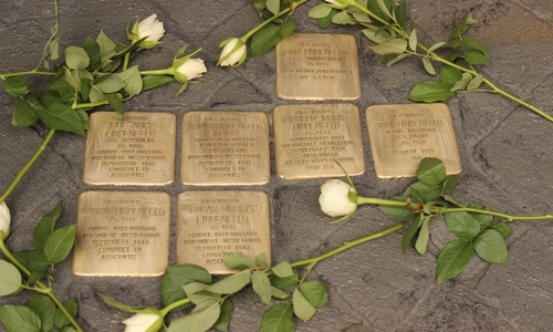 "Stolpersteine" am Kohlmarkt. Mit den im Boden verlegten kleinen Gedenktafeln soll an das Schicksal der Menschen erinnert werden, die in der Zeit des Nationalsozialismus verfolgt, ermordet, deportiert, vertrieben oder in den Suizid getrieben wurden. Foto: Archiv/Anke Donner