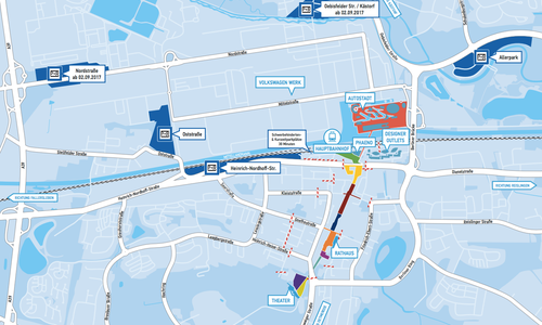 Die Besucher stehen mehrere P&R-Parkplätze zur Verfügung. Grafik: Stadt Wolfsburg