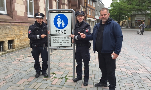 Holzhausen, Schulz (beide Polizei Goslar) und Lechner (Stadt Goslar). Foto: Polizeiinspektion Goslar