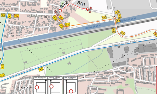 Der Plan zum Radwegneubau Stellfelder Straße. Quelle: Stadt Wolfsburg