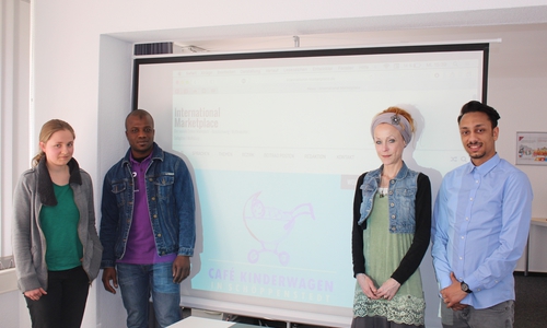 Maria Chekmeneva, Adama Toure, Angela Hermstedt und Besnik Salihi vom International Marketplace, Fotos: Jan Borner