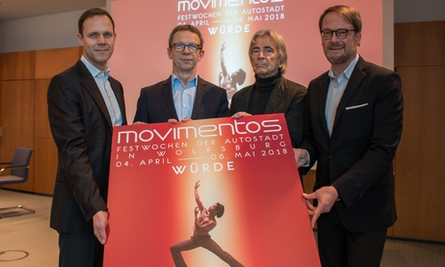 Roland Clement (Vorsitzender der Geschäftsführung Autostadt), Wolfsburgs Oberbürgermeister Klaus Mohrs, Bernd Kauffmann (Künstlerischer Leiter) und Claudius Colsman (Mitglieder der Geschäftsführung Autostadt) freuen sich auf die Festwochen. Fotos/Podcast: Werner Heise