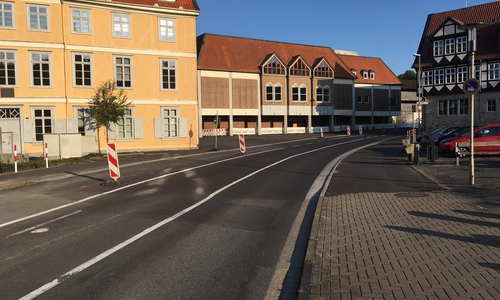 Vor dem Schloss soll nun doch ein Zebrastreifen angelegt werden. Foto: Alexander Dontscheff