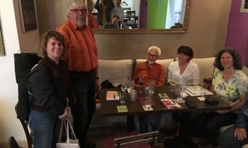 Kristin Harney (ZDB), Michael Sandte (Bündnis gegen Rechtsextremismus), Manfred Kracht, Angelika Uminski-Schmidt, Ghalia El Boustami (die Grünen Wolfenbüttel). Foto: Sascha Poser.