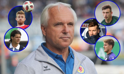 Hartnäckige Gerüchte: Welche Angreifer hat Eintrachts Sportdirektor Peter Vollmann im Visier? Fotos: Agentur Hübner (4)/imago