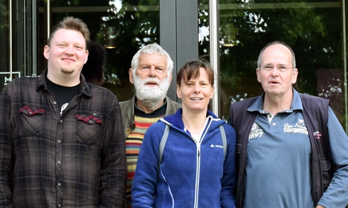 Die Linke vor dem Besuch des Bürgermuseums: André Owczarek, Dieter Wiechenberg, Nadja Frick, Arnfred Stoppok (v.li.) Foto: privat 