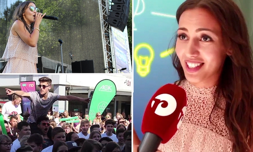 „Bei unserer Abi-Party haben alle Lehrer ihr Fett wegbekommen”, Namika rockt den Schulhof in Salzgitter-Bad. Video und Fotos: Nadine Munski-Scholz