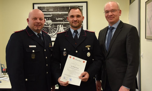 Alexander Steek, Dennis Hannig und Marc Lohmann (v. li.). Foto: Ortsfeuerwehr Heiningen
