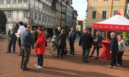 Vor Ort hatten die Bürgerinnen und Bürger der Stadt Wolfenbüttel die Möglichkeit, mit der SPD ins Gespräch zu kommen. Foto: SPD Wolfenbüttel