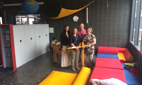 Von links: scheidende Konrektorin Melanie Gehrmann, aus dem Vorstand Julia Vibrans, Sascha Göritz, Sandra Gerbert. Foto: Göritz
