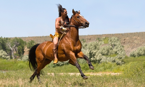 Aufführung Custer's letzte Schlacht. Auf Ihrer Reise hat Gabriele Kärcher viele Menschen kennengelernt in deren Leben Pferde eine zentrale Rolle spielen. Foto: Gabriele Kärcher