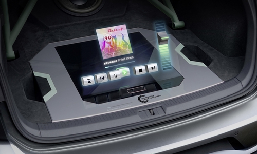 Das Hologramm im Kofferraum erinnert an einen Science-Fiktion-Film. Foto: Volkswagen Konzern Komponente