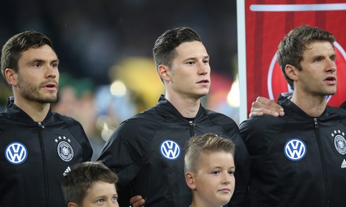 VW wird ab 2019 neuer Generalsponsor der "Mannschaft" wie in dieser Grafik. Foto: Agentur Hübner. Foto: Agentur Hübner